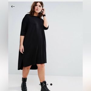 ASOS black short sleeve tunic dress US20